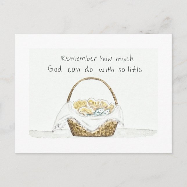 Laien und Fische auf Postkarte (Vorderseite)