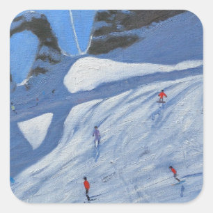 L'aiguille Percee Tignes 2009 Quadratischer Aufkleber
