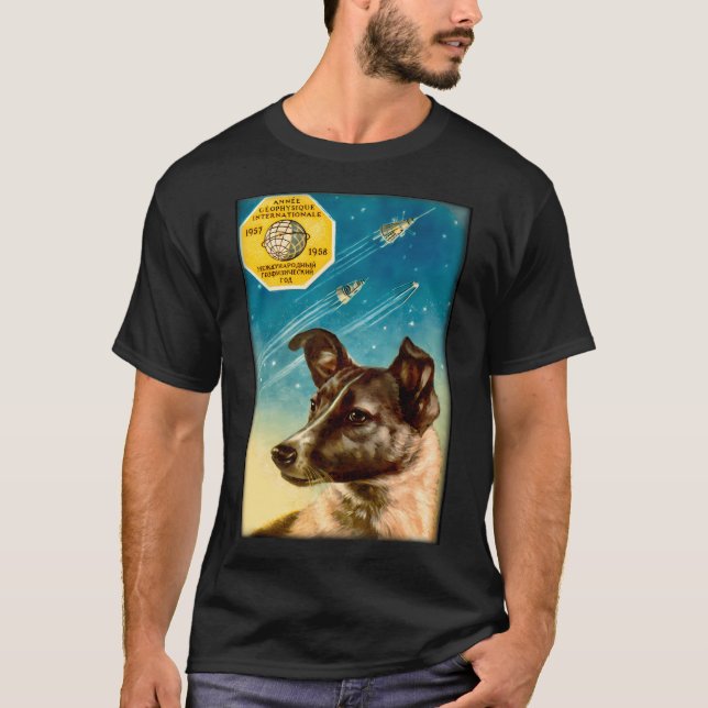 Laika Der Sputnik 2 Russischer Weltraumhund T-Shirt (Vorderseite)