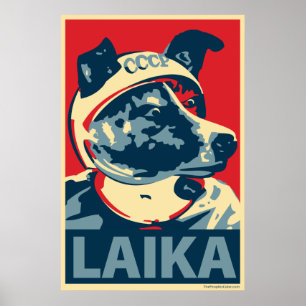 Laika der Weltraumhund: Obama-Parodie-Poster Poster