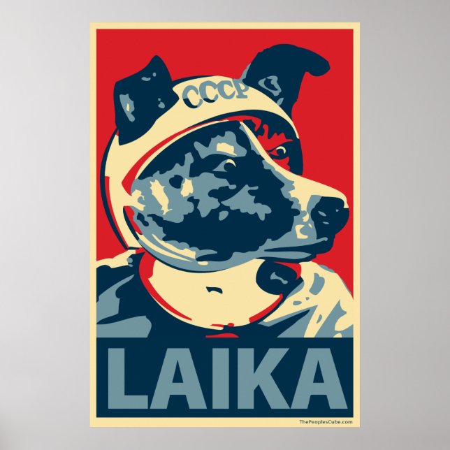 Laika der Weltraumhund: Obama-Parodie-Poster Poster (Vorne)