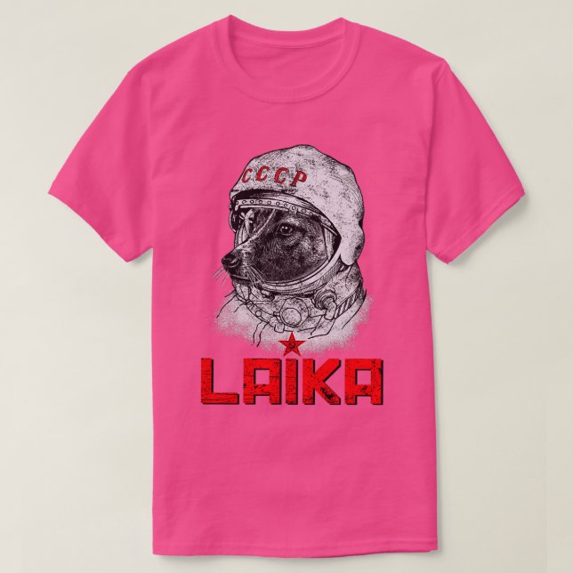 Laika Die CCCP Russland Super Space Rocket Do T-Shirt (Design vorne)