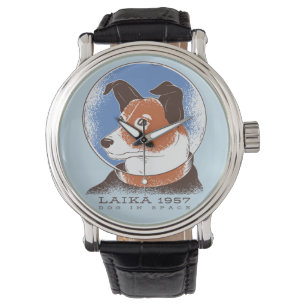 Laika sowjetischer Weltraumhund 1957 Armbanduhr