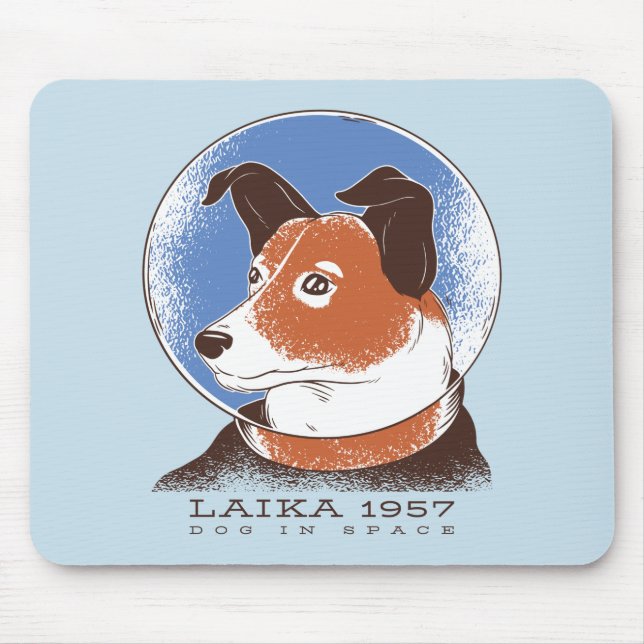 Laika sowjetischer Weltraumhund 1957 Mousepad (Vorne)