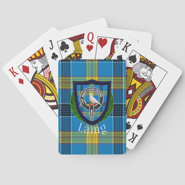 Laing Scottish Clan Tartan & Crest Spielkarten (Rückseite)