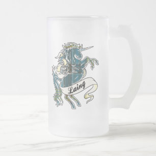Laing Tartan-Einhorn Mattglas Bierglas