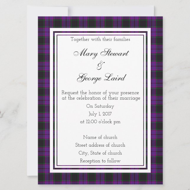 Laird Scottish Wedding Einladung (Vorderseite)