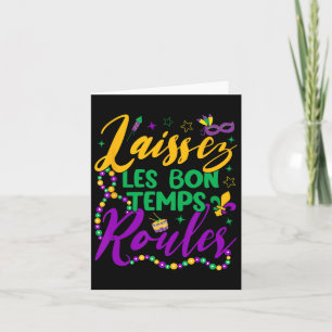 Laissez Les Bon Temps Rouler Mardi Gras Beads Fleu Karte