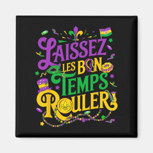 Laissez Les Bon Temps Rouler Mardi Gras Beads Fleu Magnet