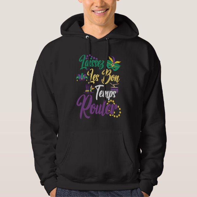 Laissez Les Bon Temps Rouler Mardi Gras Beads Hoodie (Vorderseite)