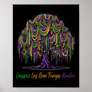 Laissez Les Bon Temps Rouler Mardi Gras Tree Beads Poster