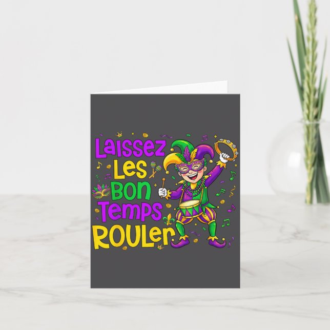 Laissez Les Bon Temps Rouler Matching Mardi Gras P Karte (Vorderseite)