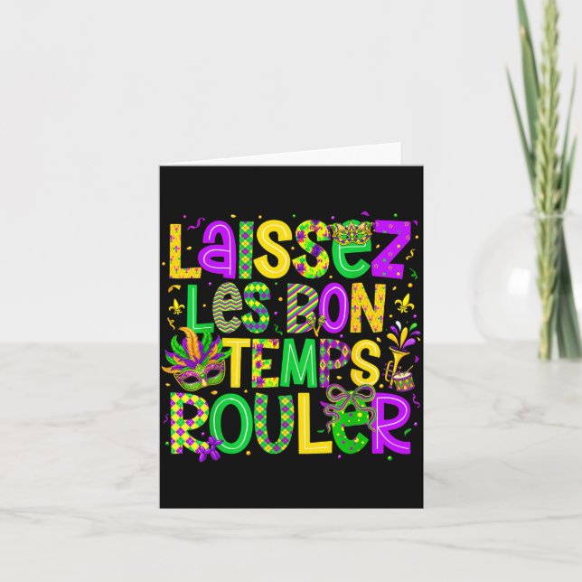 Laissez Les Bon Temps Rouler Matching Mardi Gras P Karte (Vorderseite)