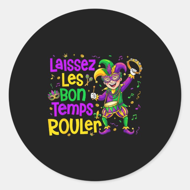 Laissez Les Bon Temps Rouler Matching Mardi Gras P Runder Aufkleber (Vorderseite)