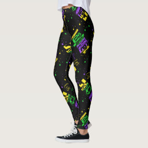 Laissez les bon temps rouler Typografie Mardi Gras Leggings