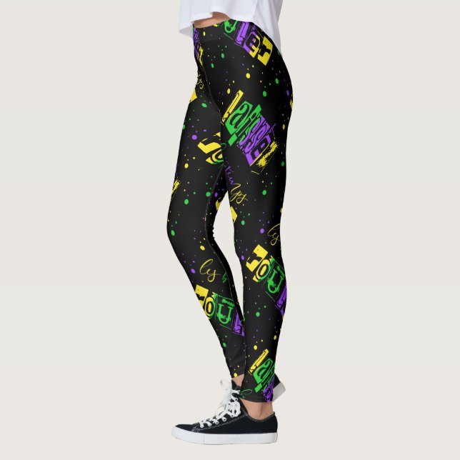 Laissez les bon temps rouler Typografie Mardi Gras Leggings (Links)