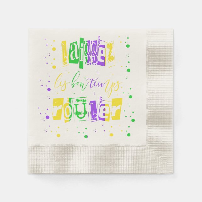 Laissez les bon temps rouler Typografie Mardi Gras Serviette (Vorderseite)