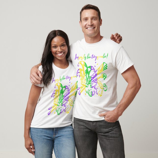 Laissez les bon temps rouler Typografie Mardi Gras T-Shirt (Unisex)