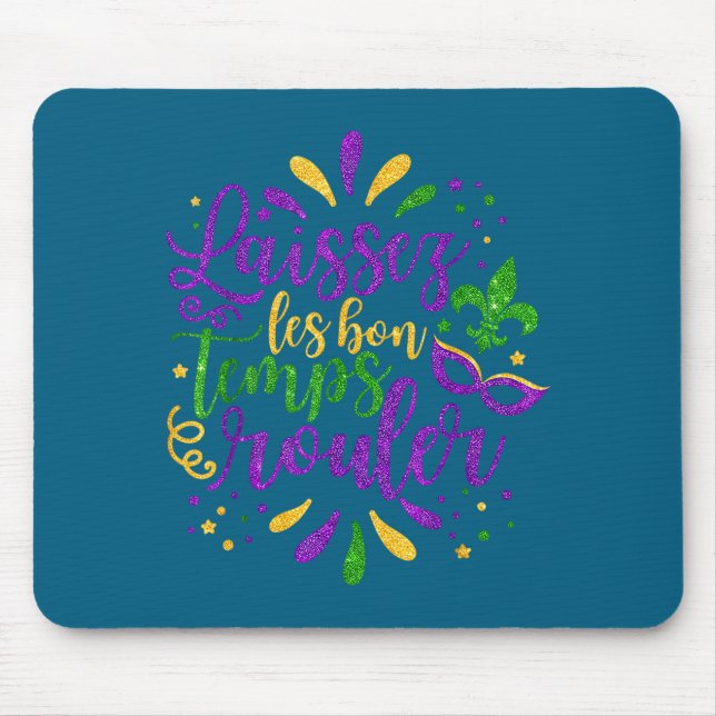 Laissez Les Bons Temps Rouler Mardi Gras 2026 Carn Mousepad (Vorne)