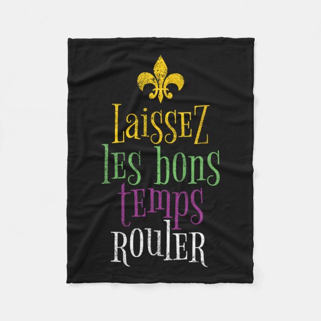 Laissez Les Bons Temps Rouler Mardi Gras Funny Fleecedecke (Vorderseite)