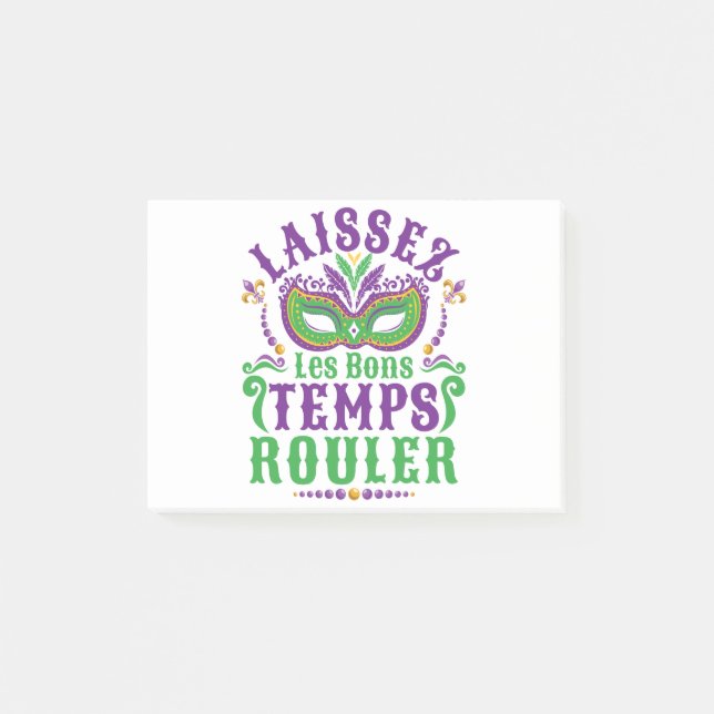 Laissez Les Bons Temps Rouler Mardi Gras Post-it Klebezettel (Vorderseite)