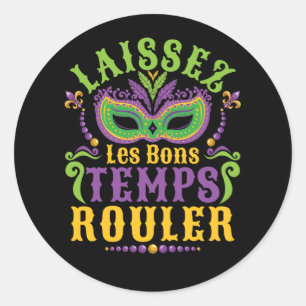 Laissez Les Bons Temps Rouler Mardi Gras Runder Aufkleber