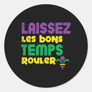Laissez Les Bons Temps Rouler Mardi Gras T-Shirt M Runder Aufkleber