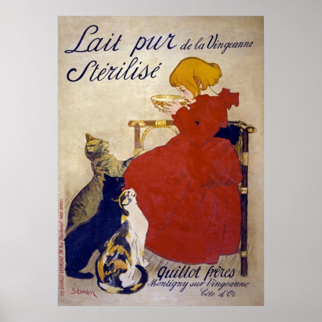 Lait pur stérilisé de la Vingeanne, Steinlen Poster (Vorne)