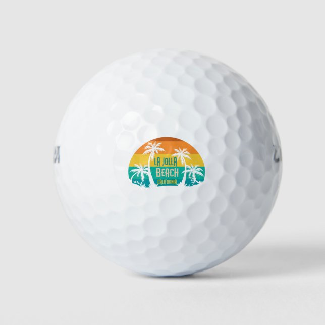 LaJolla Beach Retro Golfball (Vorderseite)