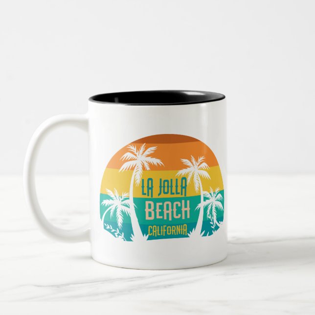 LaJolla Beach Retro Zweifarbige Tasse (Links)