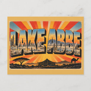 Lake Abbe Kalkstein-Schornsteine Geothermie Vintag Postkarte