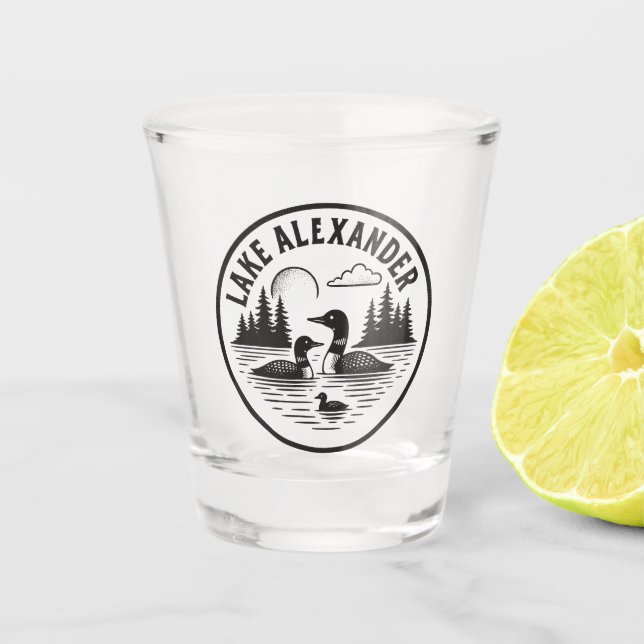 Lake Alexander Loon Cabin Naturlandschaft Szene Schnapsglas (Vorderseite)