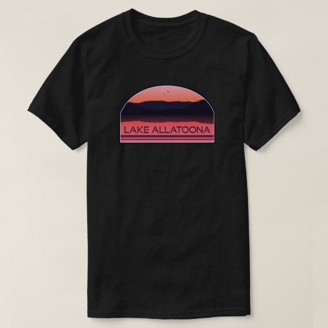 Lake Allatoona Georgia Red Sunrise T-Shirt (Design vorne)