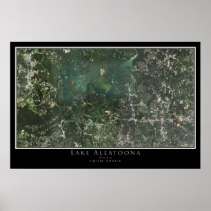 Lake Allatoona Georgia Satellite Poster Karte