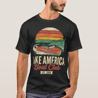 Lake America Boot Club Est 2026 Vintage Bootsfahrt T-Shirt