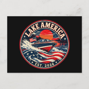 Lake America ist 2026 politischer Humor Feiertagspostkarte
