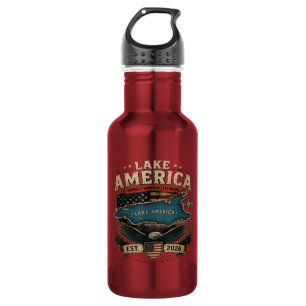 Lake America USA Zuvor Lustig Patriotisch Edelstahlflasche