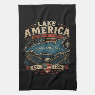 Lake America USA Zuvor Lustig Patriotisch Geschirrtuch