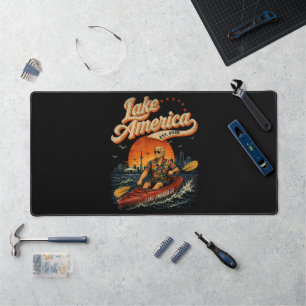 Lake America USA Zuvor Patriotisches Vintage Schreibtischunterlage