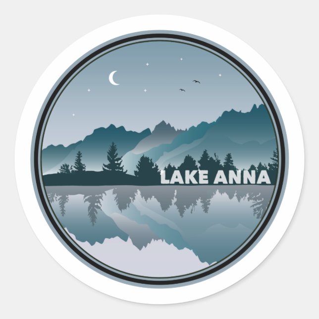 Lake Anna Virginia Reflection Runder Aufkleber (Vorderseite)
