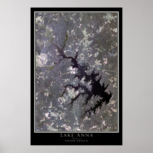 Lake Anna Virginia Satellite Poster Karte (Vorne)