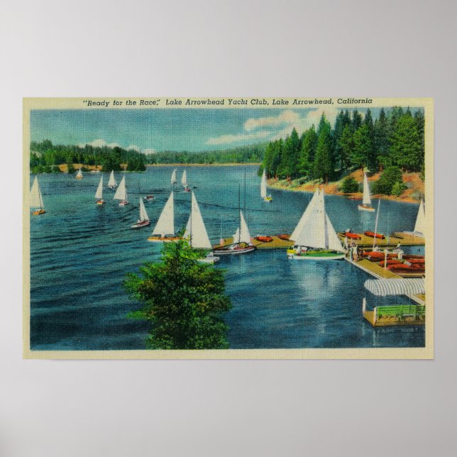 Lake Arrowhead, CA Yacht Club Racing Poster (Vorne)