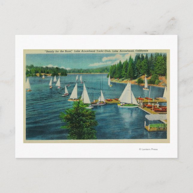Lake Arrowhead, CA Yacht Club Racing Postkarte (Vorderseite)