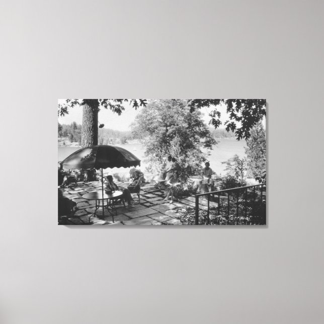 Lake Arrowhead, California Lodge View & Terrace Leinwanddruck (Vorderseite)