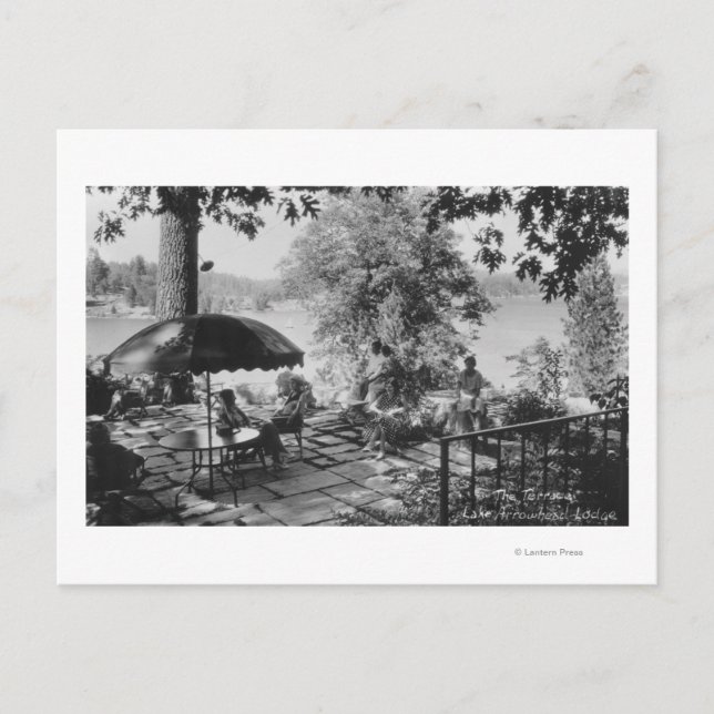 Lake Arrowhead, California Lodge View & Terrace Postkarte (Vorderseite)