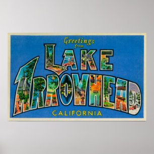 Lake Arrowhead, Kalifornien - Große Briefmarkensze Poster
