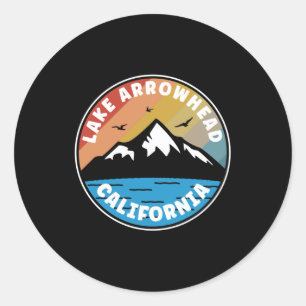 Lake Arrowhead - Kalifornien Vintage Runder Aufkleber