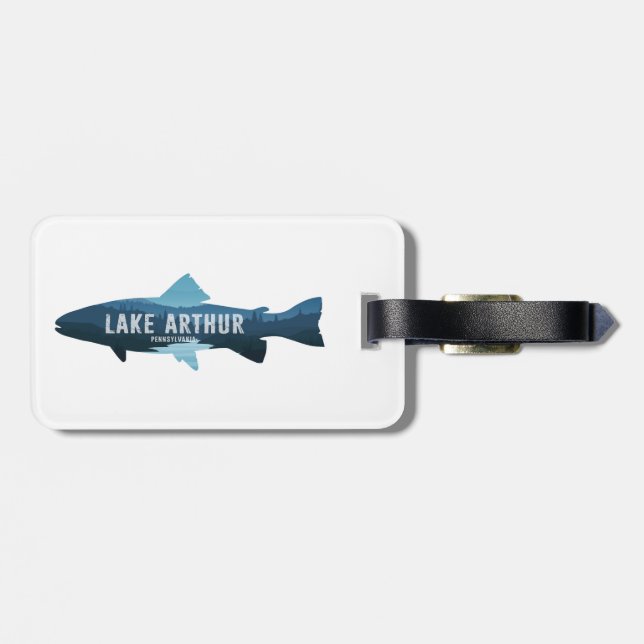 Lake Arthur Pennsylvania Fisch Gepäckanhänger (Rückseite horizontal)