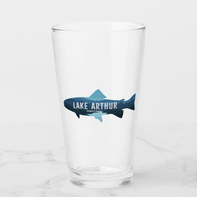 Lake Arthur Pennsylvania Fisch Glas (Vorderseite)
