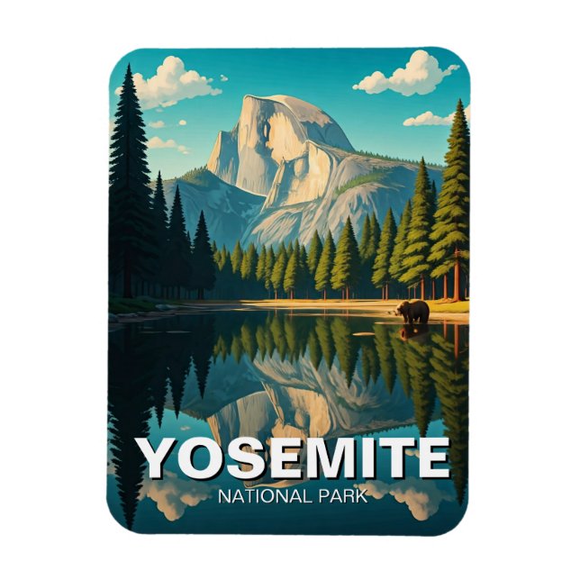 Lake at Yosemite National Park Halbedom Magnet (Vertikal)